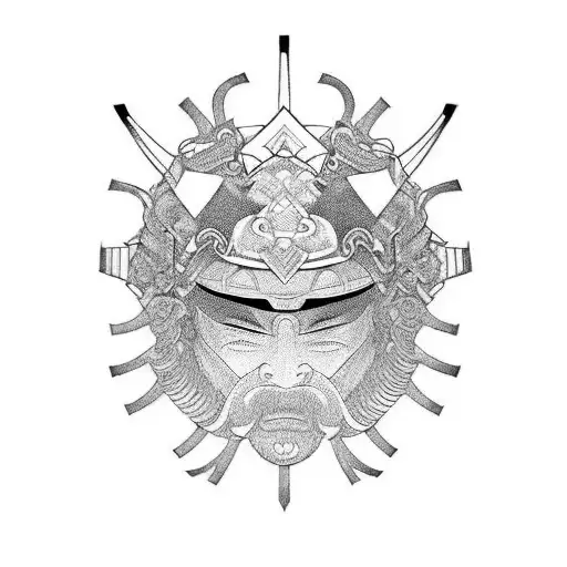 Designing A Samurai Mask With Intricate Geometric Patterns