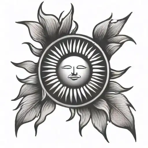 Simple Sun Tattoo For Dad Memorial