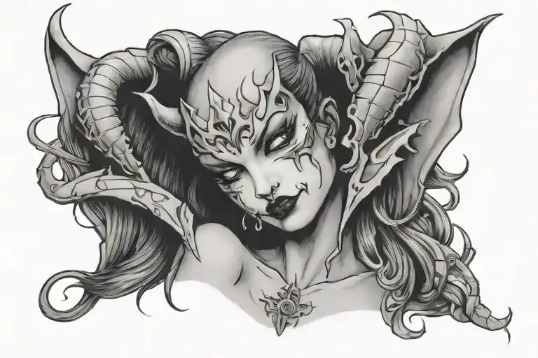 Succubus Bent Over Biting Lip