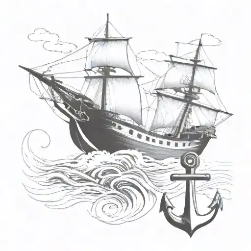 Sailing Ship And Anchor