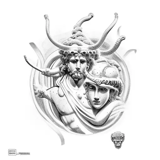 Sleeve With Ancient Greek Gods And Goddesses And Medusa