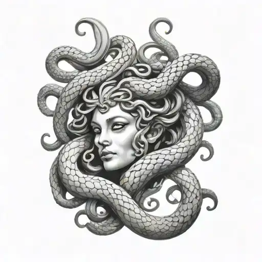 Medusa And Snakes Turn Into Vine Wrapping