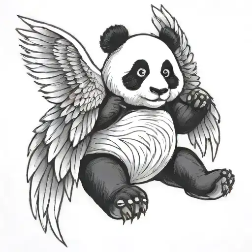 Panda With Angle Wings