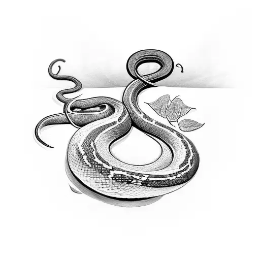 Snake And Leaves