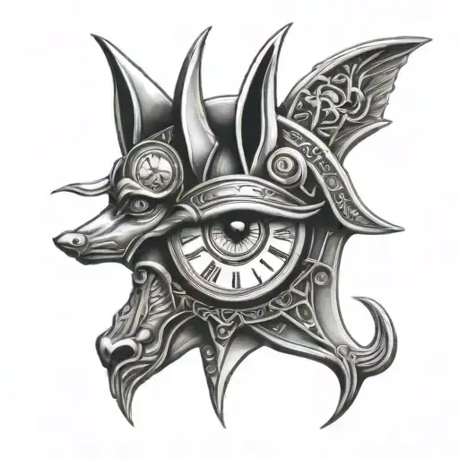 Anubis Eye Of Horus Time Clock