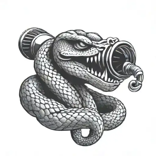 Snake Body With The Top Of A Microphone As The Snakes Head