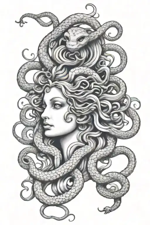 Medusa And Snakes Turn Into Vine