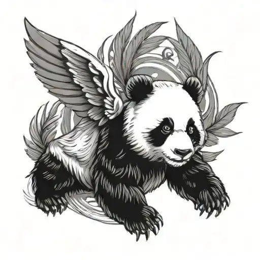 Panda With Angle Wings