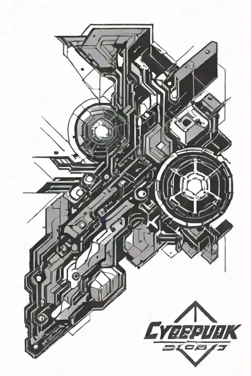 Cyberpunk 2077 Geometrical Shapes Line Art