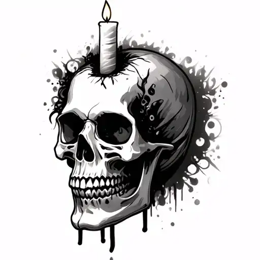 Skull Candle On Head