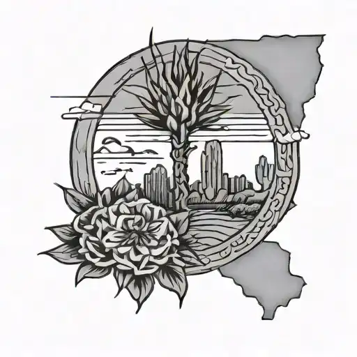 Outline Of Arizona With The Asu Pitchfork Over It