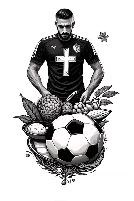 Sleeve For A Guy Who Loves Soccer And Christianity And Vegteables And Cooking