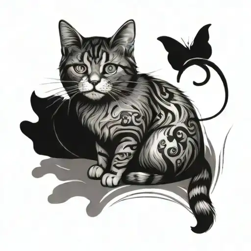 Cat Doodle Art Design Featuring