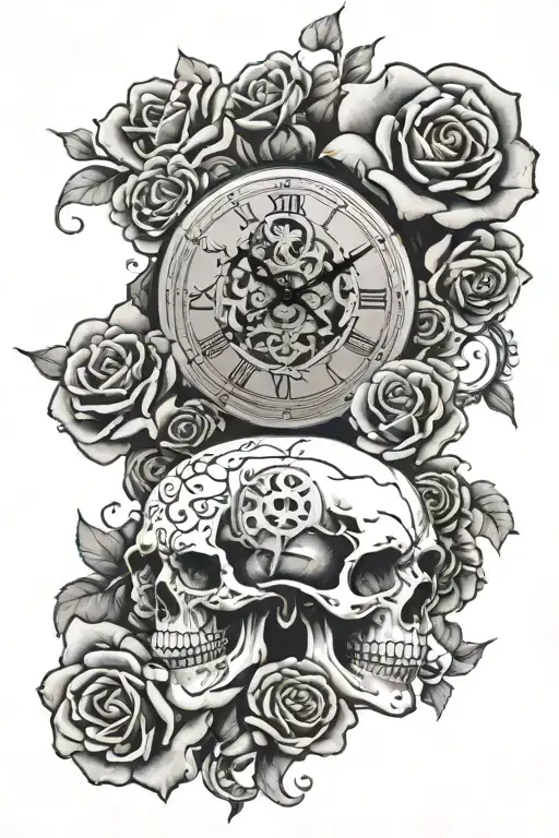 Skull Clock Roses Eye Clouds Crosses Mixed
