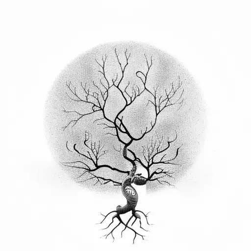 A Black-grey Tree Of Life With Musical Notes As Its Branches