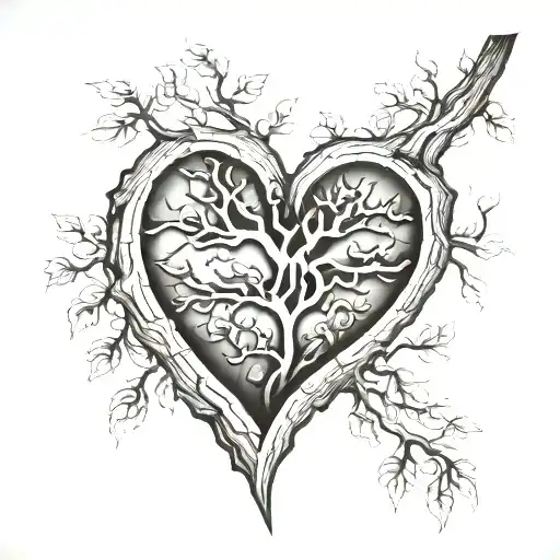 Heart Carved In Tm A Tree Trunk