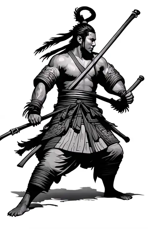 Samurai With Berimbau Gunga Capoeira