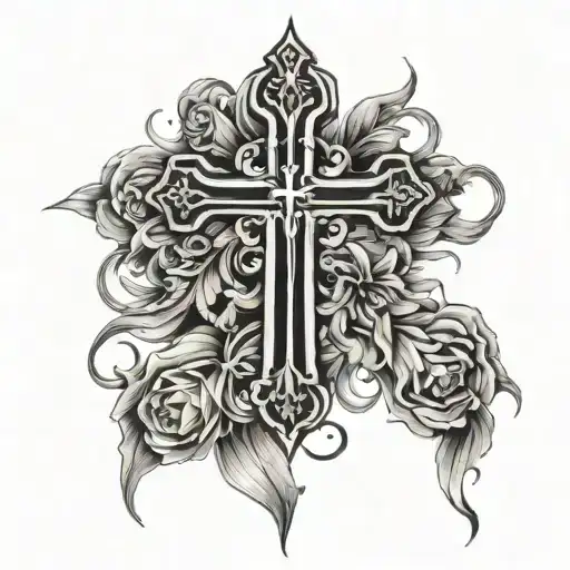 Tattoo With My Long Time Friends Birthday And Christian Cross