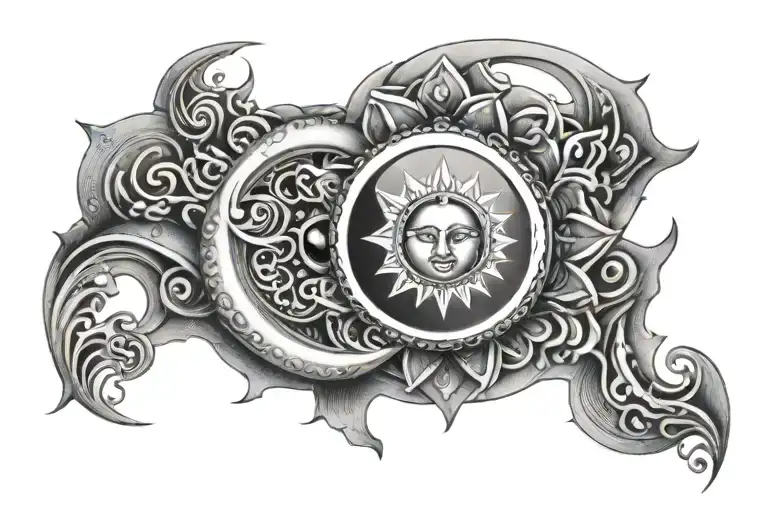 Agna Chakra With Moon Surrounded