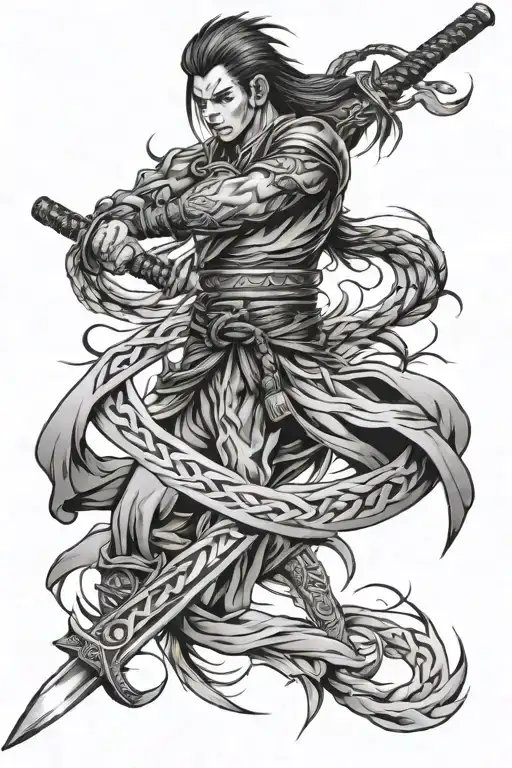 Thunder And Katana Blade Wrapped