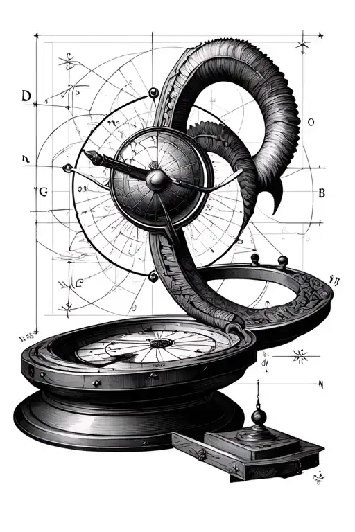 Astrolabe Incorporated Into The Design And Capricorn And Astronomy Geometric Maths Physics