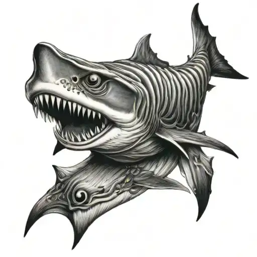 Tiger Shark And Owl Flying