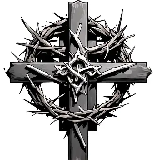 3 Crosses With Crown Of Thorns