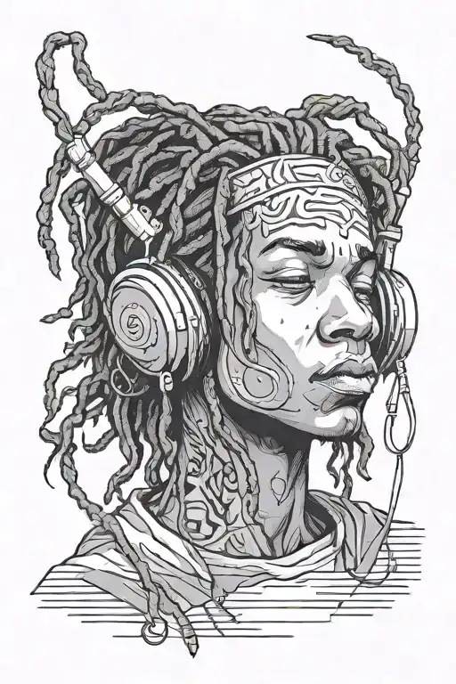 Dread Head Teen Boy Listening To Music