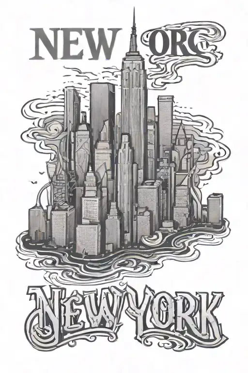 New York Skyline With The Letters Qgtm