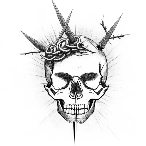 Barbed Wire Skull