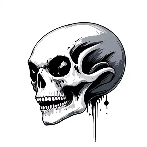 Skull And Alien Head