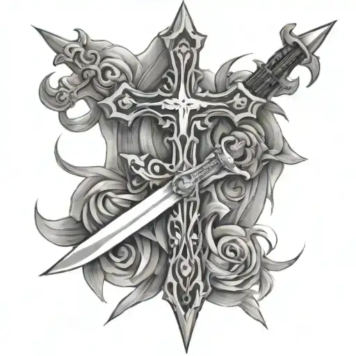 Cross Mixed With Sword