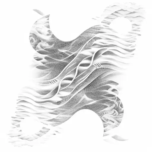 A Guitar Morphing Into Waves Crashing On A Shoreline