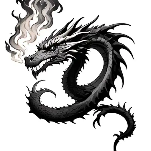 Compas With Dragon Breathing Fire