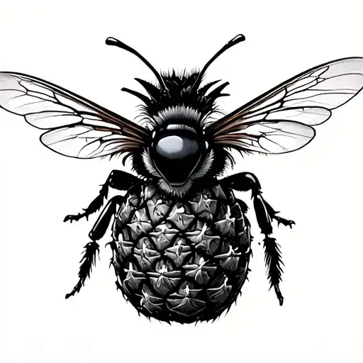 Pineapple Bumble Bee Flying