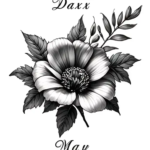June Birth Flower With Name Dax And May Birth Flower With Name Lexi