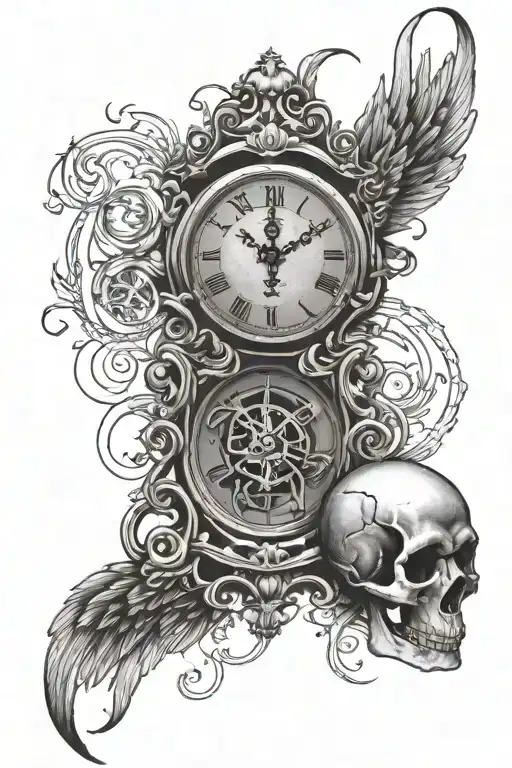 Skull And Roman Numerals Clock