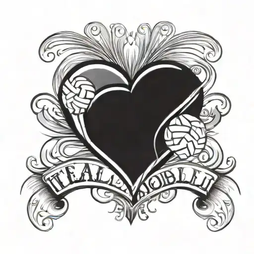 Lettering For Team Volleyball Heart