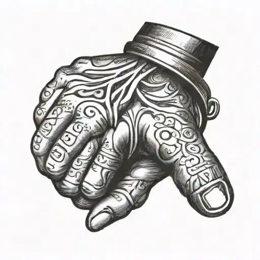 Fathers Hand With Hospital Bracelet