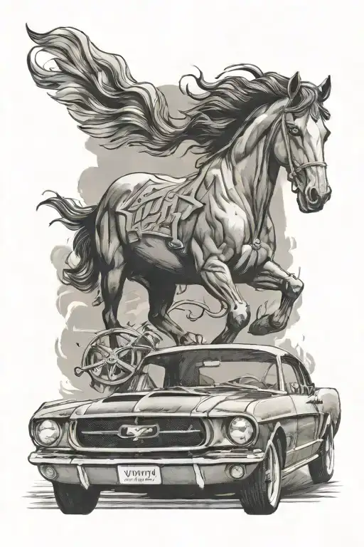 Vintage Ford Mustang Driving Along