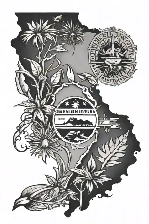 State Of Florida With Arrowhead Inside