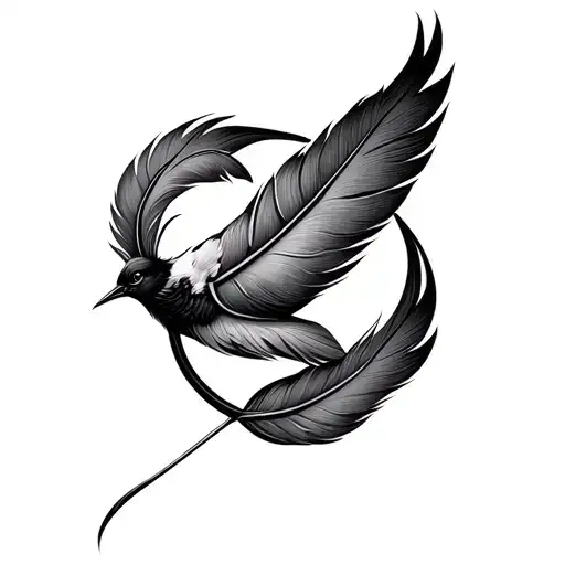 Feather Birds Symbol Infinity Symbol Intertwined