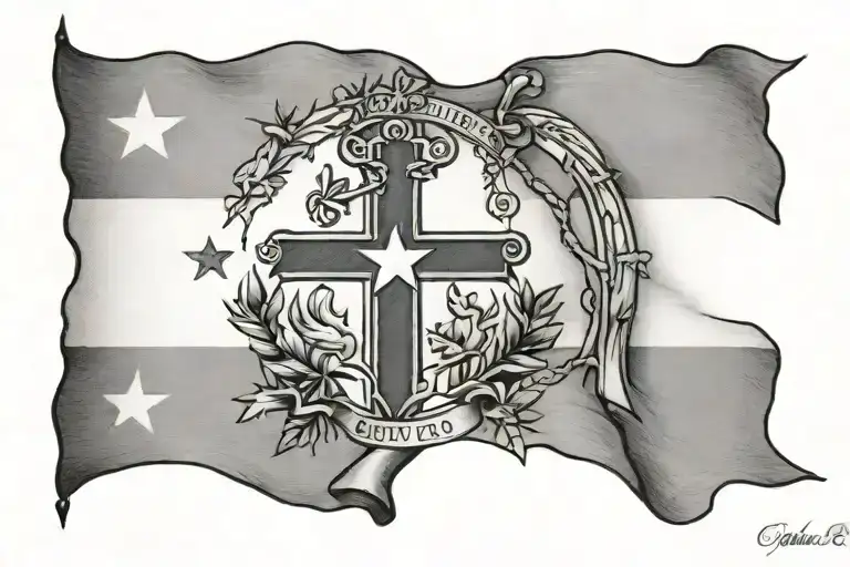 Christian Puerto Rico Flag Inside