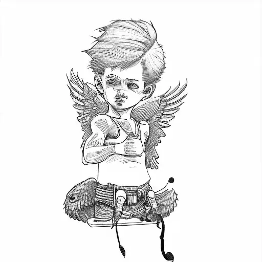 A Boy With Wings And A Gun