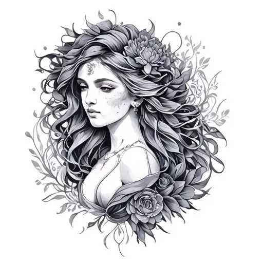 Lady Justic And Psychology Symbol Intertwined