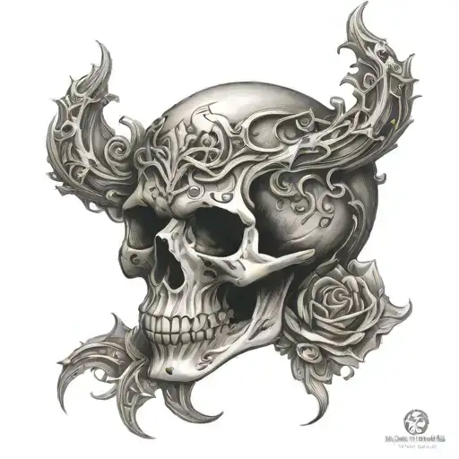 Skull With Nt Hidden Within The Design