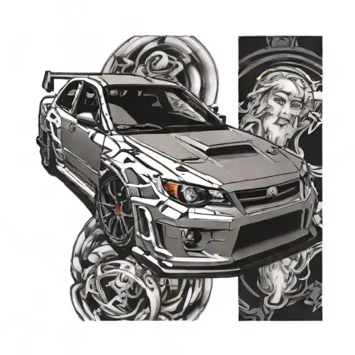 Wrx Sti Car And Jesus