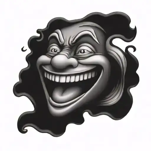 Dark Smile Emoji Made Entirely Of Black