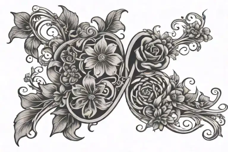 An Abstract Representation Of Love And Life With Intertwined Dna Strands And Colorful Flowers