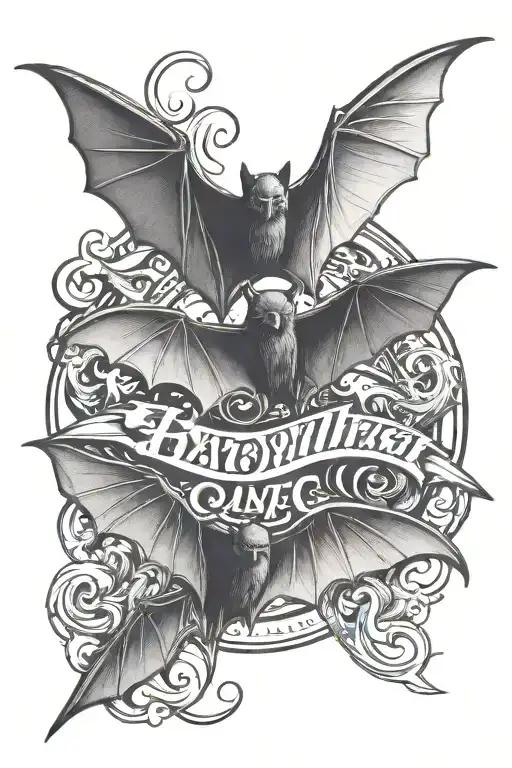 Script Font With Bats